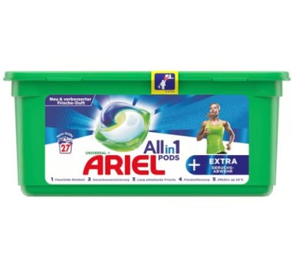 ariel, sport odoor, gelove kapsule na pranie, aextra+, universal